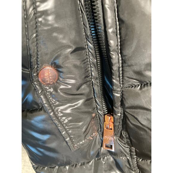 Womens Puffer Jacket Nicole Miller Studio 100% Vegan Polyester Large Black NWT - Picture 8 of 15